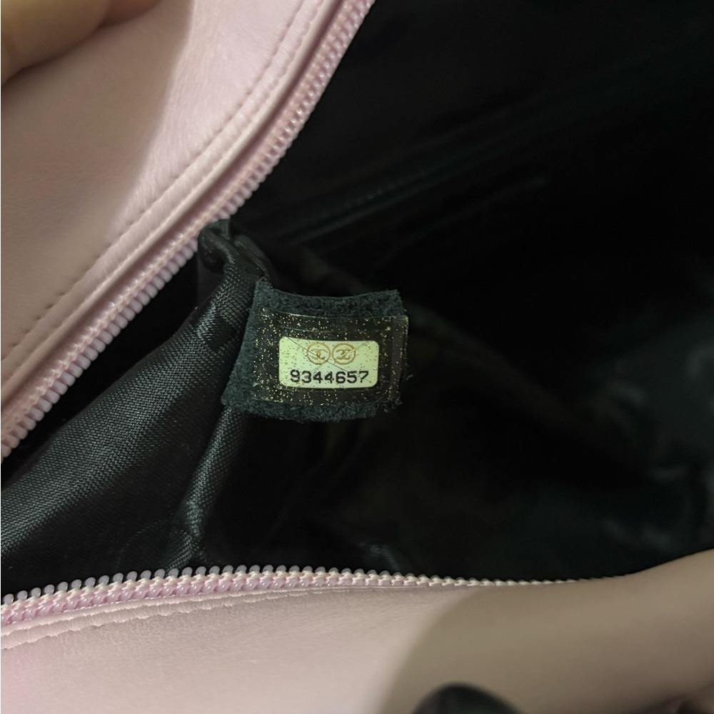 CHANEL Pink and Black Quilted Leather Top-Handle Satchel - Picture 10 of 10